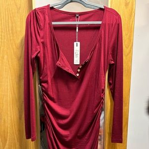 KILIG Women's Long Sleeve Bodycon Dress Sexy Button Down Club Party Mini Dress